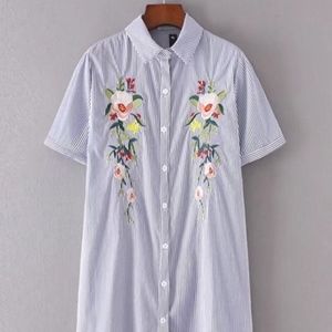 Embroidered Shirtdress